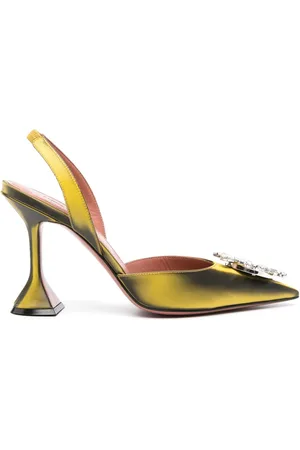 NEOUS pointed-toe 90mm leather pumps - Yellow