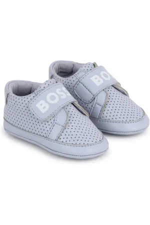 HUGO BOSS Logo-print perforated slippers