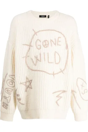 FIVE CM Embroidered-motif chunky-knit jumper