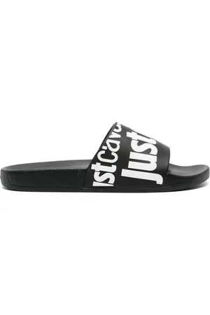 Roberto Cavalli Logo-embossed slides