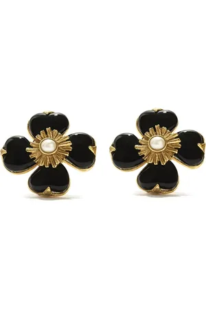 Goossens Flower-motif clip-on earrings
