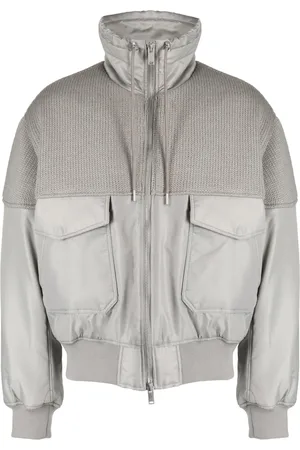 FIVE CM Logo-appliqu?? knitted-panel bomber jacket