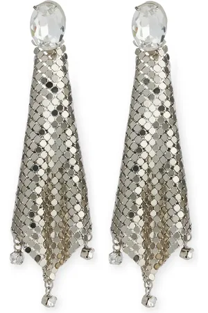 Paco rabanne Crystal-embellished chainmail drop earrings