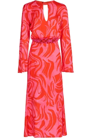 Silvia Tcherassi Pesaro marbled-pattern midi dress