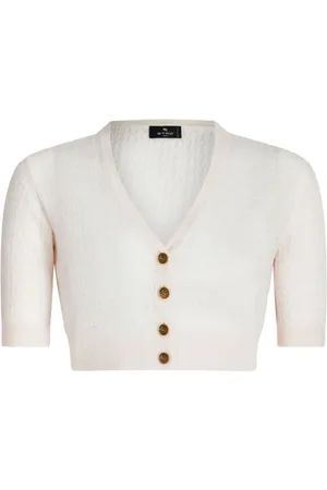 Etro Cropped buttoned wool cardigan
