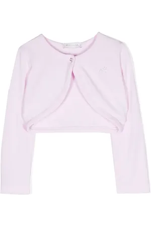 MONNALISA Round-neck cropped cardigan