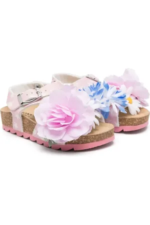 MONNALISA Floral-appliqué sandals