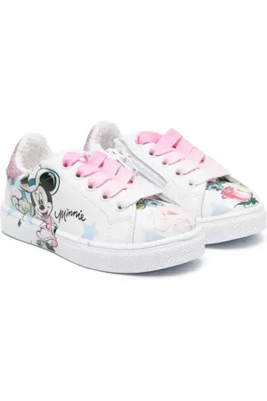 MONNALISA Disney-print leather sneakers