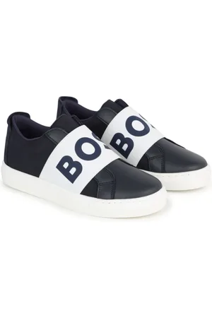 HUGO BOSS Logo-strap leather sneakers