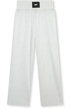 DKNY Logo-appliqué wide-leg trousers