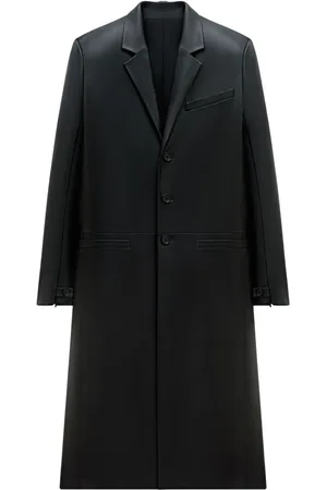 Courrèges Zip-sleeve leather tailored coat