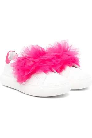 MONNALISA Appliqué-detail leather sneakers