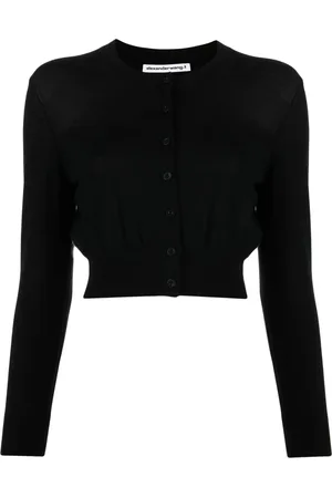 Alexander Wang Logo-embossed cropped cardigan