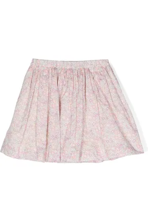 BONPOINT Floral-print pleated cotton skirt