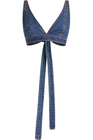 Etro Tie-fastening denim bralette