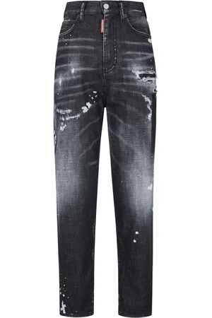 Dsquared2 High-rise straight-leg distressed jeans