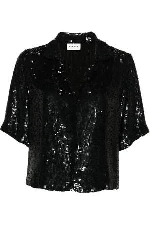 P.A.R.O.S.H. Sequin-embellished V-neck shirt