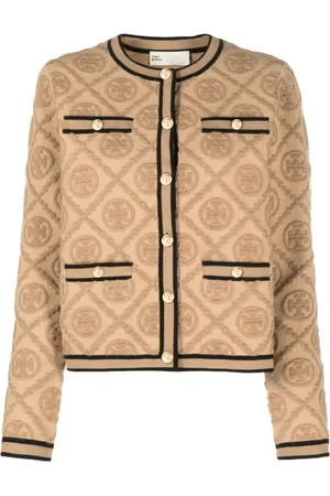 Tory Burch Kendra embossed wool cardigan