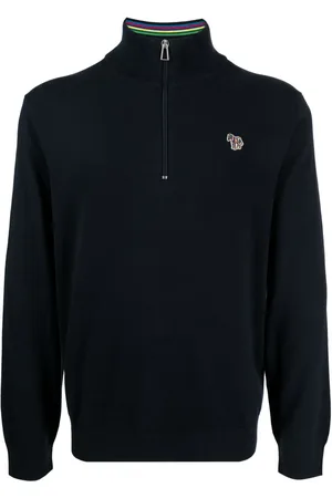 Paul Smith Zebra-motif cotton half-zip sweatshirt