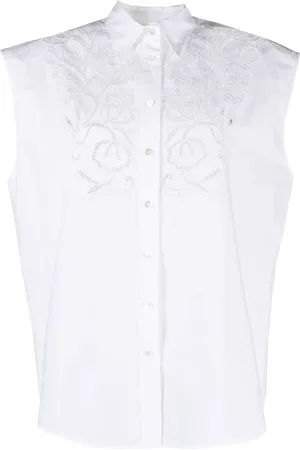 P.A.R.O.S.H. Canyox crochet-detailed poplin shirt