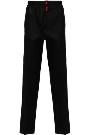 Cotton jersey straight pants in blue - Kiton