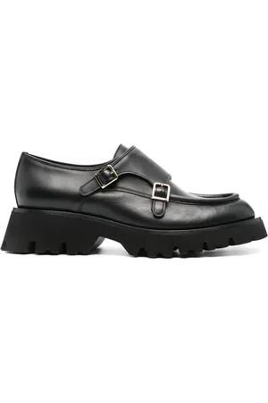 santoni Double-buckle leather shoes