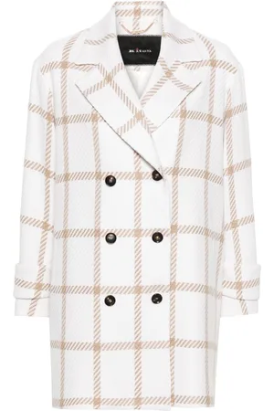 Kiton Check-pattern cashmere double-breasted coat