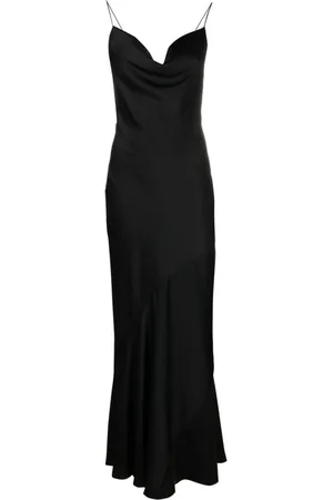 Serafini Cowl-neck satin maxi dress