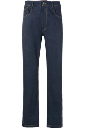 AMIR SLAMA Logo-patch straight-leg jeans