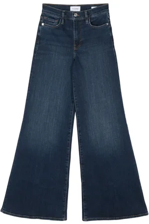 Frame Long-length washed flared jeans