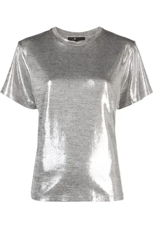 Maje Lamé round-neck T-shirt