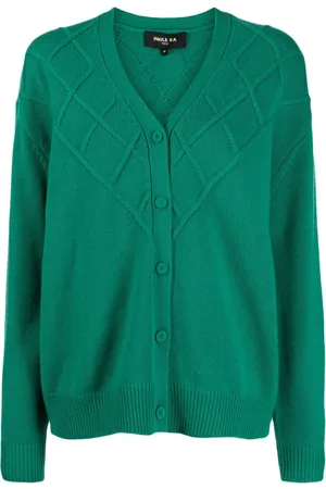 Paule Ka Argyle-knit V-neck cardigan