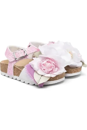 MONNALISA Floral-appliqué sandals