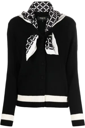 Paule Ka Scarf-detail wool cardigan