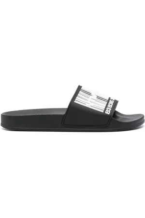 VTMNTS Barcode-print appliqué-logo slides