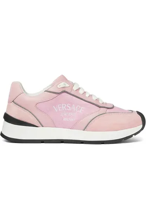 VERSACE Logo-embroidered panelled sneakers