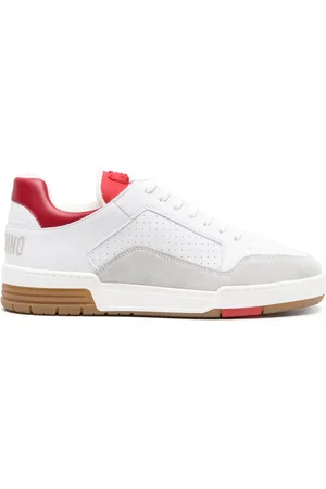 Moschino Embroidered-logo panelled trainers