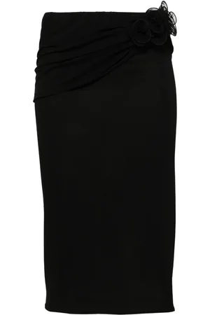 MAGDA BUTRYM Floral-appliqué pencil skirt