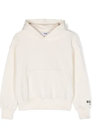 Msgm Flocked-logo cotton hoodie
