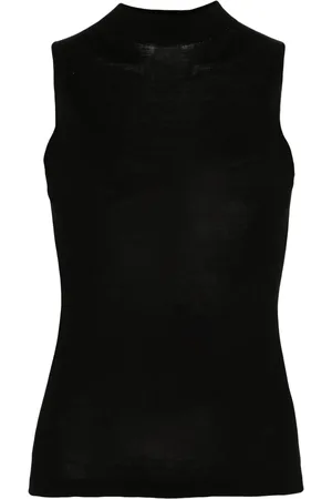 Twin-Set Mock-neck silk tank top