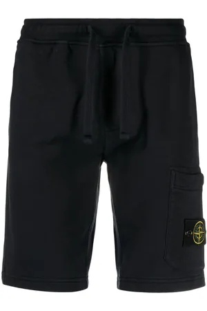Stone Island Compass-appliqué cotton track shorts