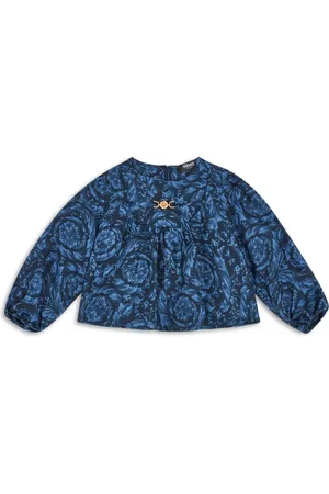 VERSACE Logo-plaque silk blouse