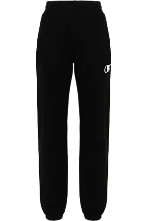 OFF-WHITE Embroidered-logo cotton pants