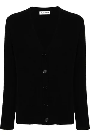 Jil Sander Logo-engraved-buttons wool cardigan