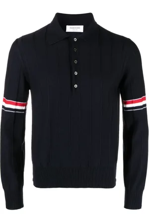 Thom Browne RWB-stripe knitted polo shirt