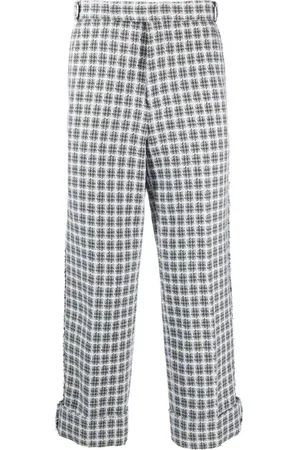 Thom Browne Backstrap-detail checked tailored trousers