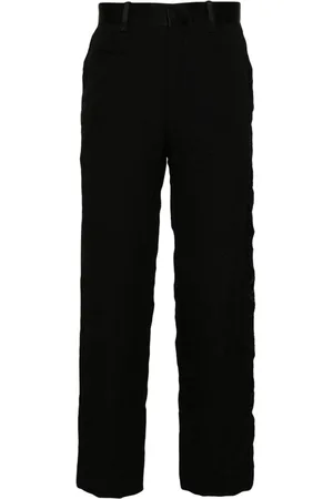 UNDERCOVER Mid-rise crinkled straight-leg trousers