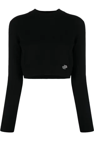 Patou Logo patch cropped jumper