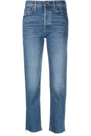 Mother Tomcat slim-cut frayed-edge jeans