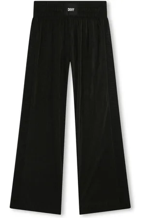 DKNY Logo-appliqué pleated trousers